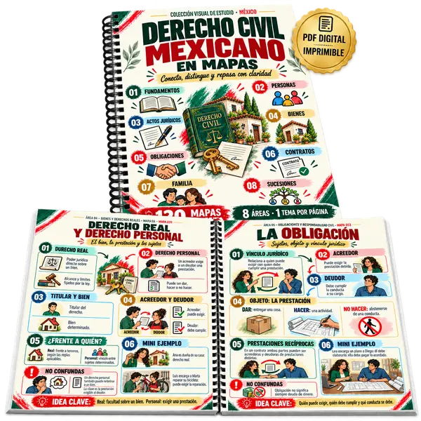 Derecho Civil Mexicano en Mapas impreso y encuadernado: ejemplo de impresión del material